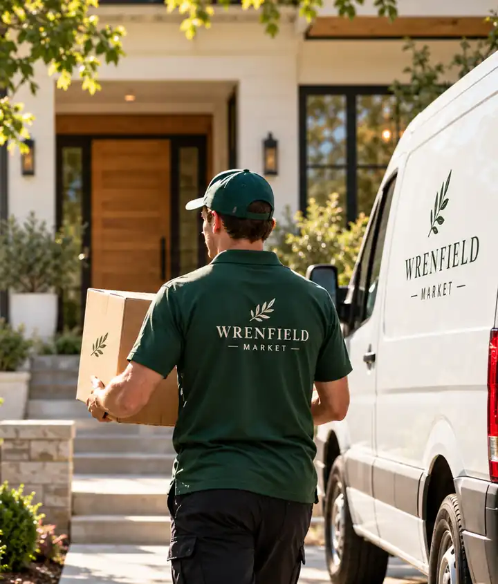 Orveland order being delivered to a customer's front door